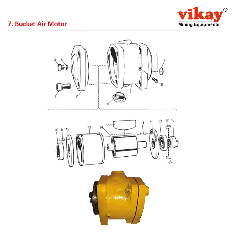 Bucket Air Motor Atlas Copco Cavo 310 Parts - Master