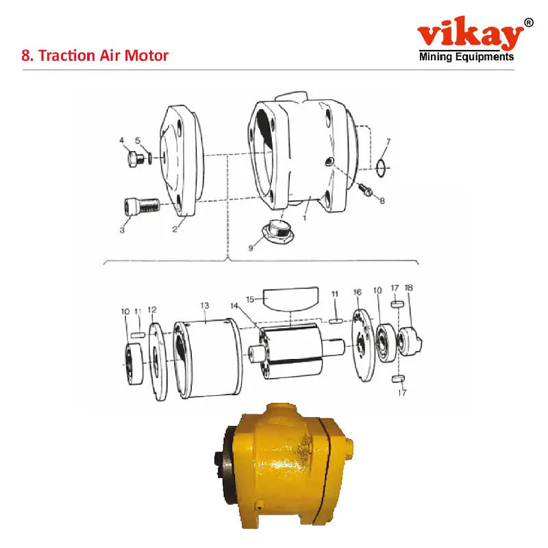 Traction Air Motor Atlas Copco Cavo 310 Parts - Master