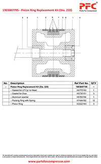 Piston Ring Replacement Kit (Dia. 220) 1903007795 Replacement - Master