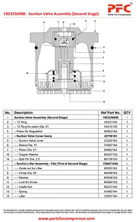 Suction Valve Assembly (Second Stage) 1903256980 Replacement - Master
