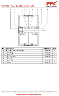 Piston Dia. 370 ( Set of 2 Half ) B0915163 Replacement - Master