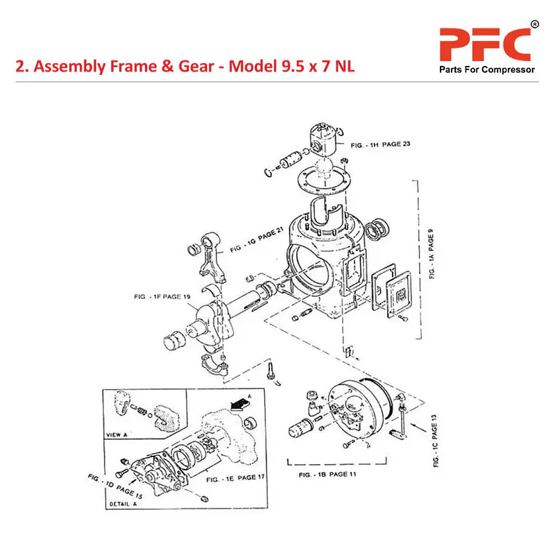 Frame & Gear IR 9 1/2 x 7 ESV NL Compressor Parts - Master