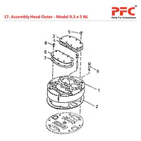 Head Outer IR 9 1/2 x 5 ESV NL Air Compressor Parts - Master