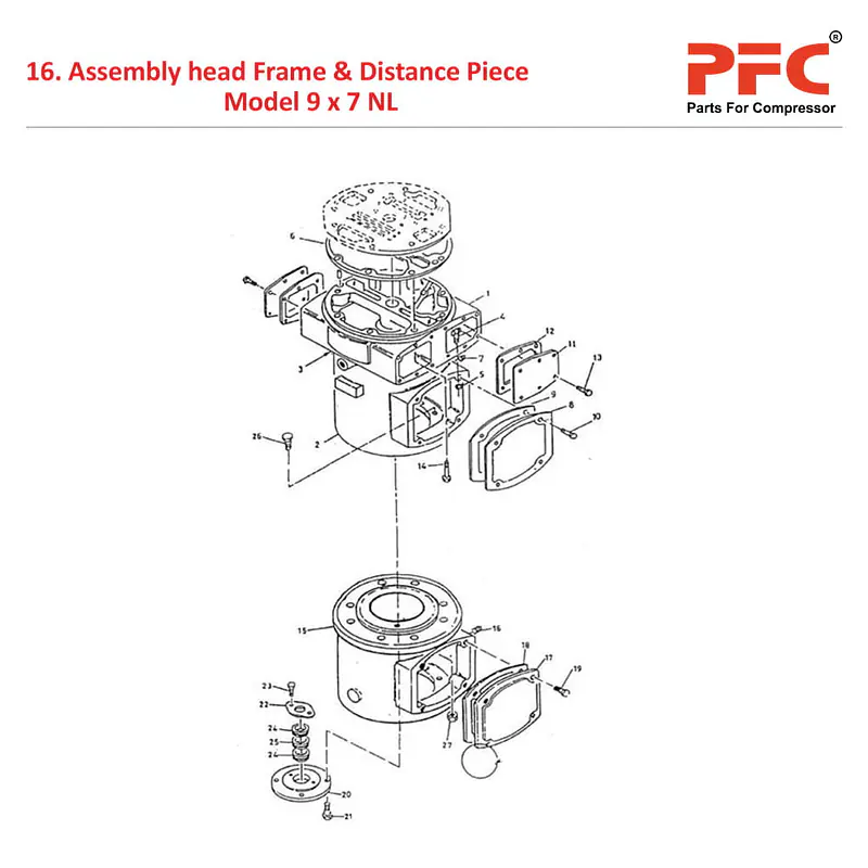 Head Frame IR 9 x 7 ESV NL Air Compressor Parts - Master