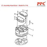 Head Outer IR 9 x 7 ESV NL Air Compressor Parts - Master