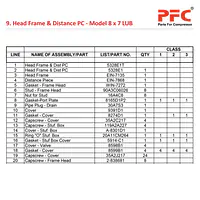 Head Frame And Distance PC IR 8 X 7 ESV LUB Parts - Master