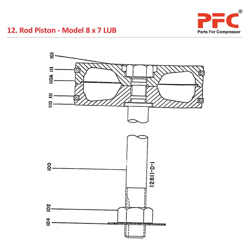 Rod Piston IR 8 X 7 ESV LUB Air Compressor Parts - Master