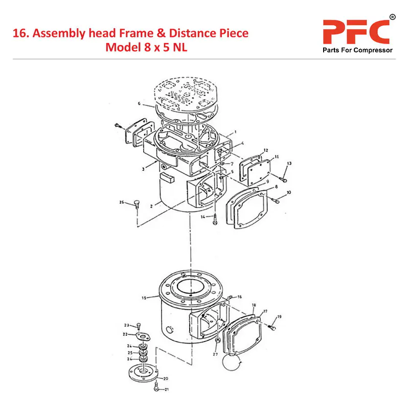Head Frame IR 8 x 5 ESV NL Air Compressor Parts - Master