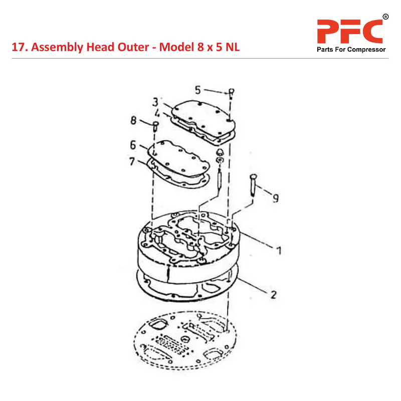 Head Outer IR 8 x 5 ESV NL Air Compressor Parts - Master