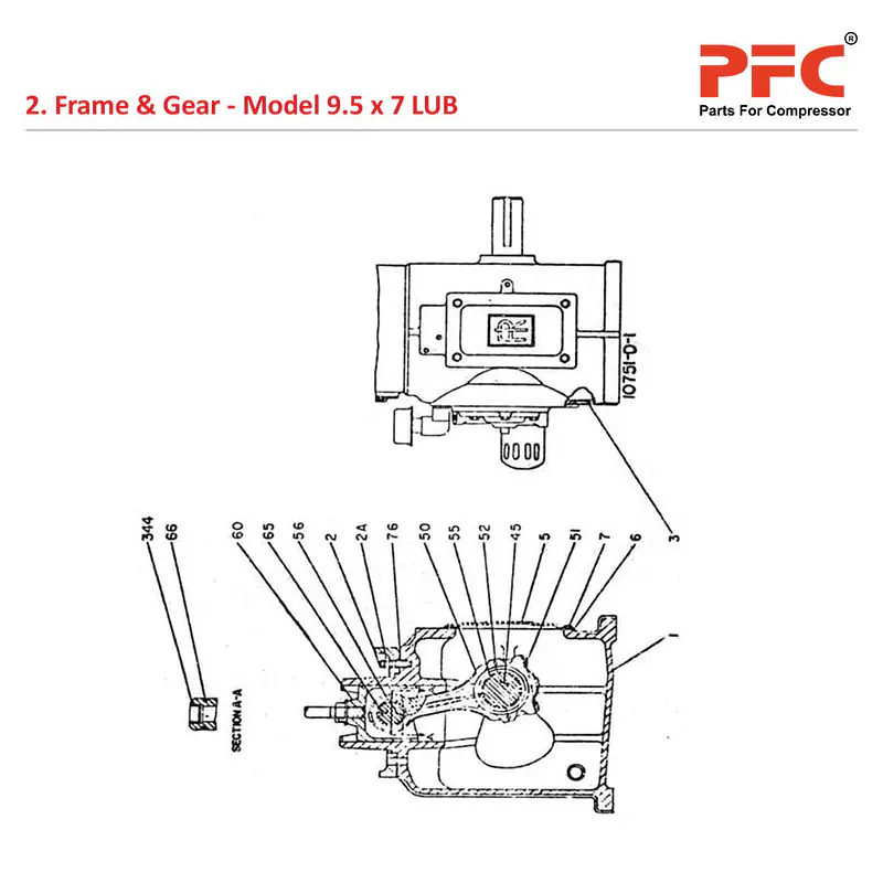 Frame End IR 9 1/2 x 7 ESV LUB Compressor Parts - Master