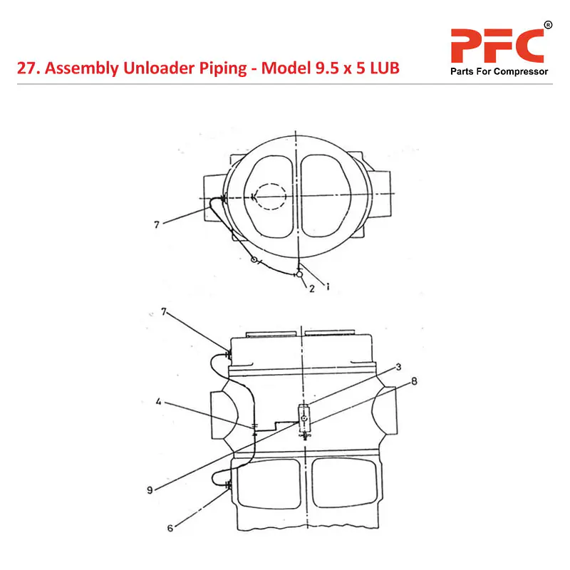 Unloader Piping IR 9 1/2 x 5 ESV LUB Parts - Master