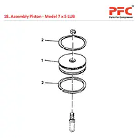 Piston IR 7 x 5 ESV LUB Air Compressor Parts - Master