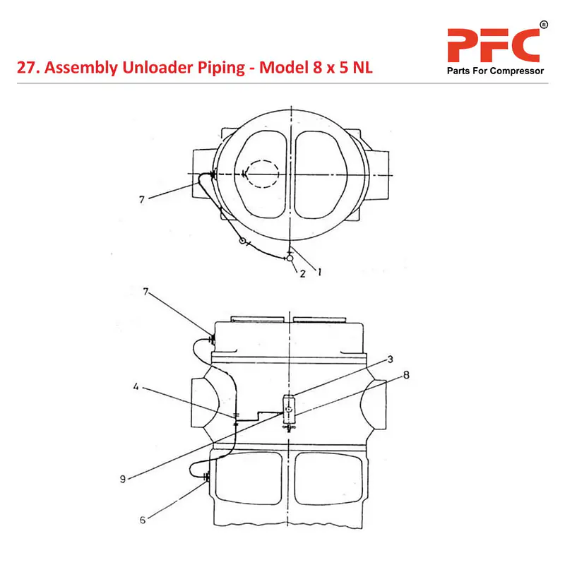 Unloader Piping IR 8 x 5 ESV NL Compressor Parts - Master
