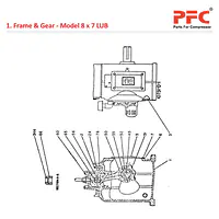 Frame & Gear IR 8 X 7 ESV LUB Air Compressor Parts - Master