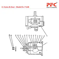 Frame & Gear IR 8 X 7 ESV LUB Air Compressor Parts - Master