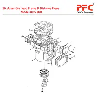 Head Frame IR 8 x 5 ESV LUB Air Compressor Parts - Master