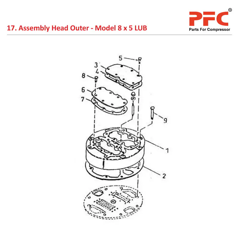 Head Outer IR 8 x 5 ESV LUB Compressor Parts - Master