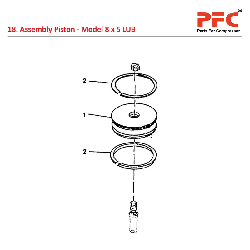 Piston IR 8 x 5 ESV LUB Air Compressor Parts - Master