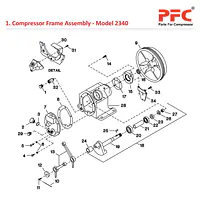 Compressor Frame IR 2340 Air Compressor Parts - Master